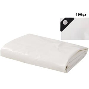 Μουσαμάδες 190gr 4 * 6m λευκοί αδιάβροχοι με κρίκους