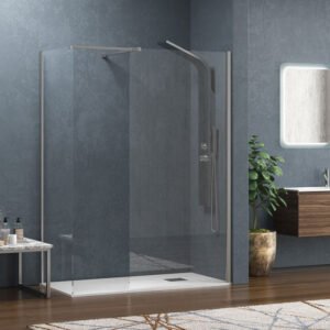 Σταθερά διαχωριστικά ντουζιέρας με διάφανο κρύσταλλο WALKIN 2 Cromo KARAG