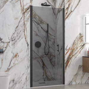 Καμπίνα από τοίχο σε τοίχο με fume κρύσταλλο S 28 ALTO PORTA Black KARAG 95x200cm